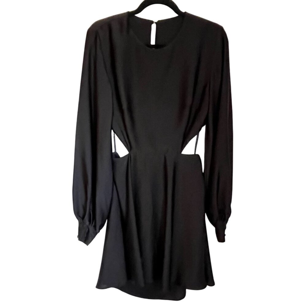 Black ASOS Design Long Sleeve Cut-Out Dress Size 8